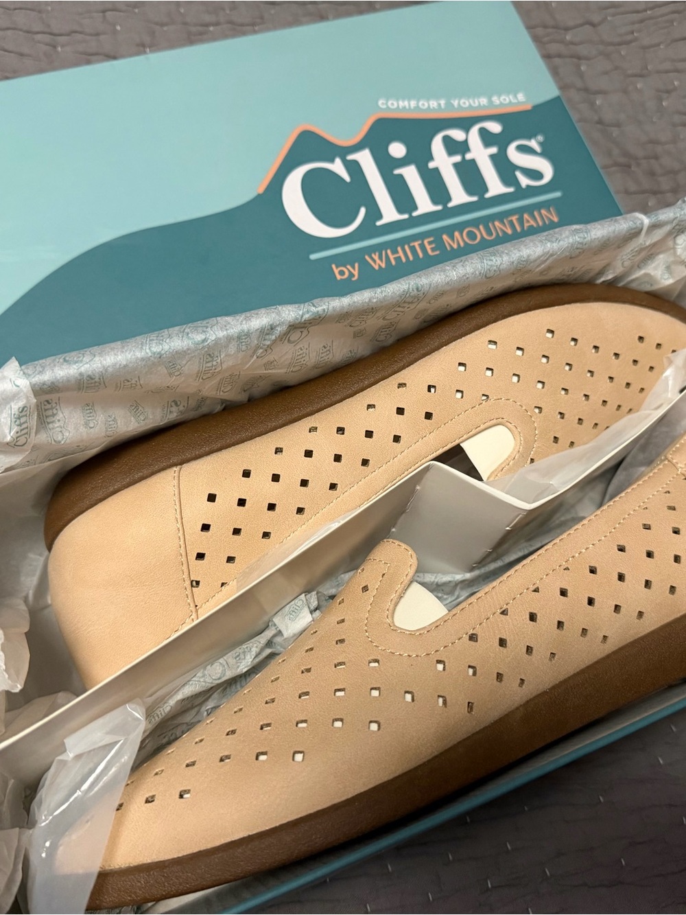 Cliffs by WHITE MOUNTAIN Nude Beige Perforated Slip-On Loafers